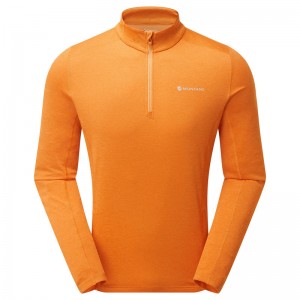 Tricou Montane Dart Zip Neck Barbati Portocalii | IE0375468