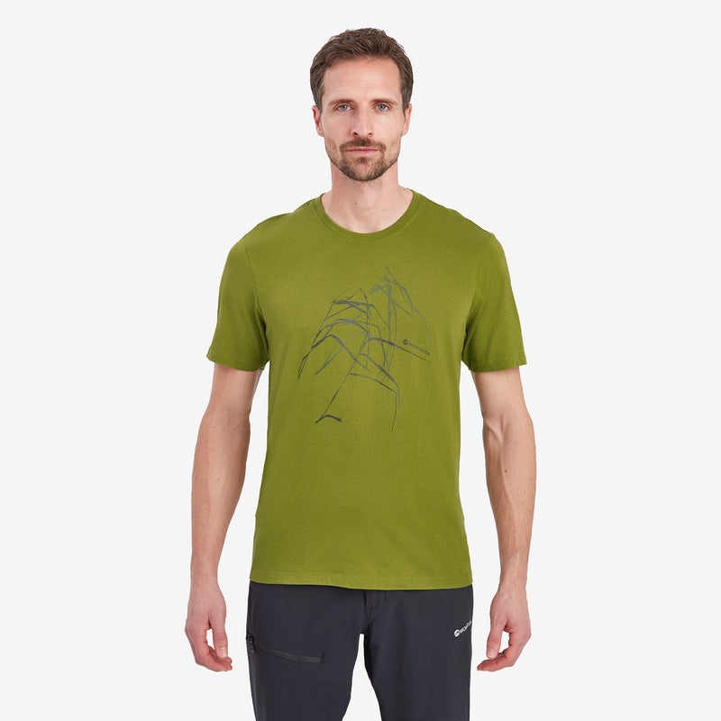 Tricou Montane Abstract Mountain Barbati Verzi | DW1234697