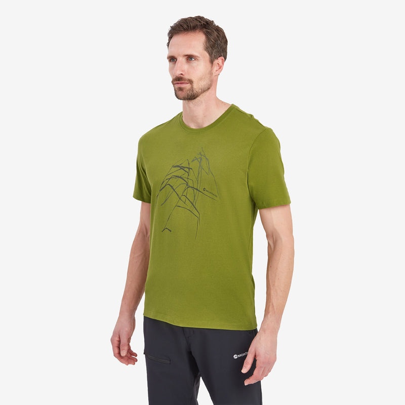 Tricou Montane Abstract Mountain Barbati Verzi | DW1234697