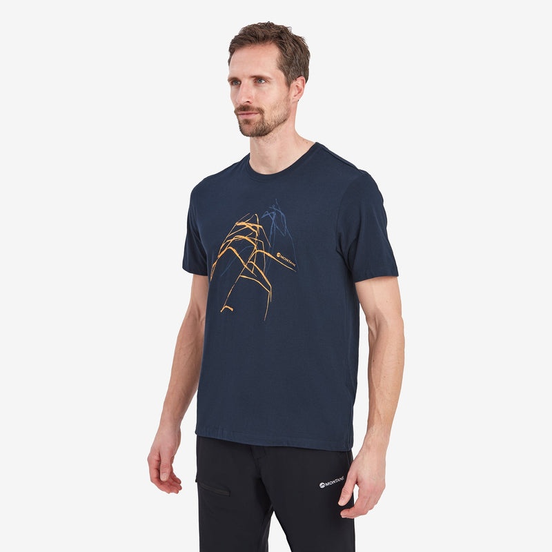 Tricou Montane Abstract Mountain Barbati Bleumarin | GB8019435