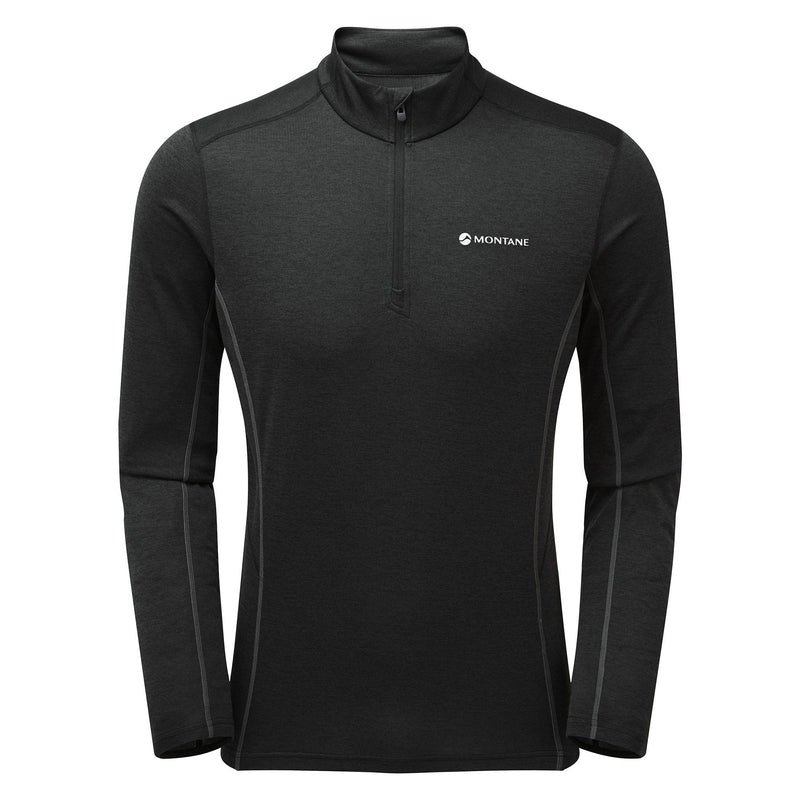 Tricou Montane Dart Zip Neck Barbati Negrii | YC4150739