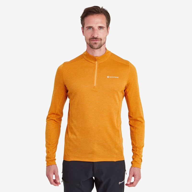 Tricou Montane Dart Zip Neck Barbati Portocalii | IE0375468