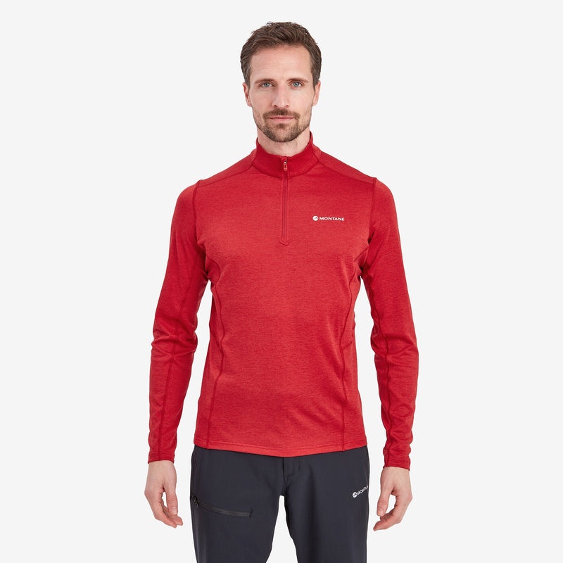 Tricou Montane Dart Zip Neck Barbati Rosii | HR9780251