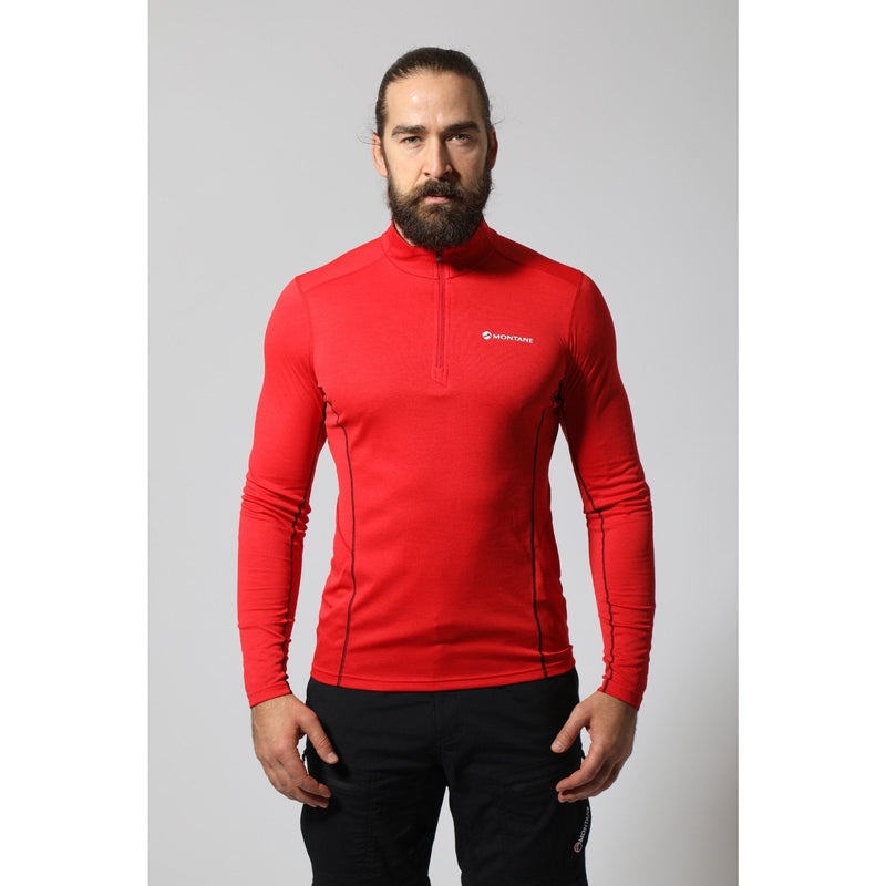 Tricou Montane Dart Zip Neck Barbati Rosii | IE2137085