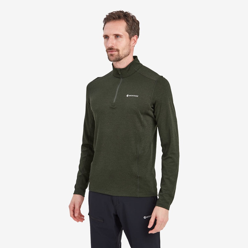 Tricou Montane Dart Zip Neck Barbati Verzi Inchis | VT9826045