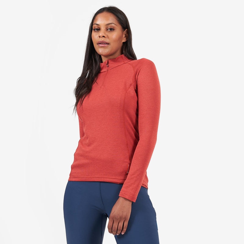 Tricou Montane Dart Zip Neck Dama Portocalii | UZ6145920