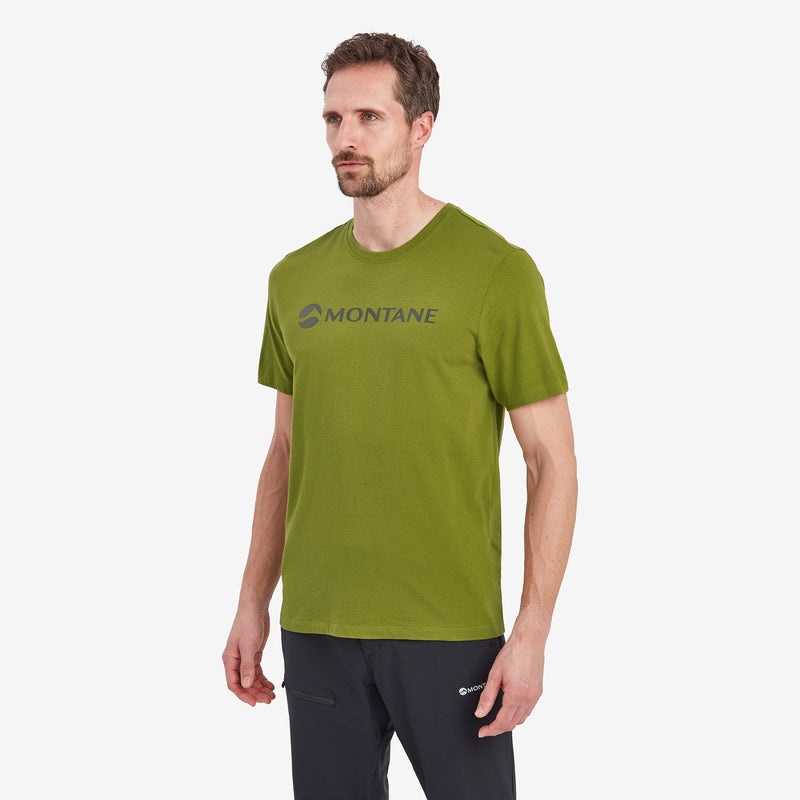 Tricou Montane Mono Logo Barbati Verzi Inchis | ZI5178263